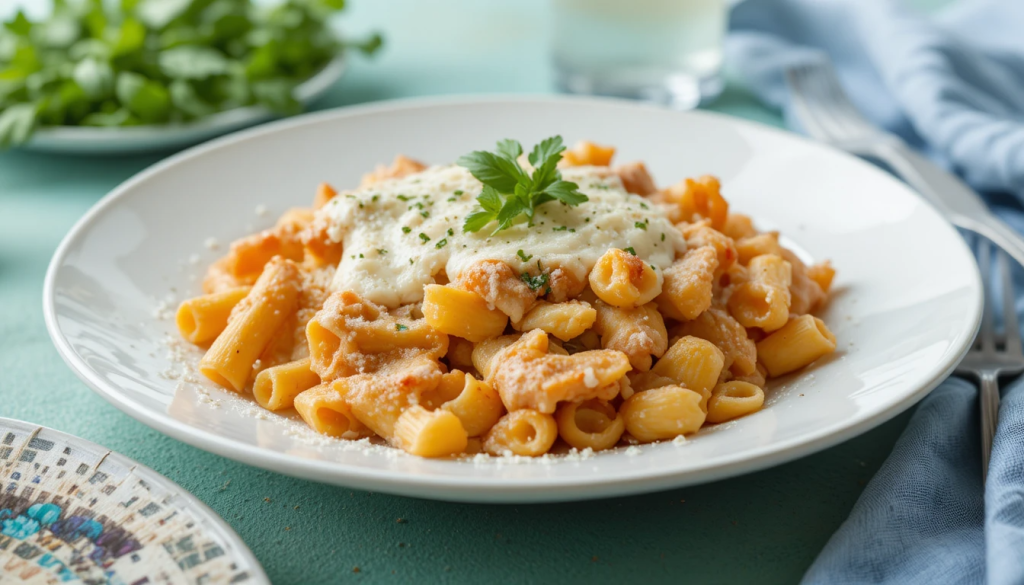 The Best One-Pan Chicken Parmesan Casserole Recipe You’ll Ever Try Are you tired of the same old dinner routine? Looking for a comforting, family-friendly meal that's easy to make? A one-pot wonder like our One-Pan Chicken Parmesan Casserole is the answer. It mixes the classic Italian flavors you love into a simple, satisfying meal perfect for a weeknight dinner. Imagine gathering around the table for a delicious, homemade casserole that's both easy to make and pleasing to everyone. Our recipe is designed to be a stress-free dinner solution that doesn't compromise on taste. Key Takeaways Easy to prepare one-pot meal Family-friendly comfort food Combines classic Italian flavors Perfect for a weeknight dinner Stress-free dinner solution Why This One-Pan Wonder Deserves a Spot in Your Recipe Collection Italian-inspired comfort food is a favorite in many homes. This one-pan casserole takes it to the next level. It combines tender chicken, rich sauce, and melted cheese for a dish that's both satisfying and flavorful. The Appeal of Italian-Inspired Comfort Food Italian-inspired comfort food holds a special place in many hearts. Dishes like chicken parmesan are beloved for their familiar flavors and filling nature. The casserole version makes it even easier to serve a crowd or enjoy leftovers the next day. Time-Saving Benefits for Busy Households The one-pan approach is a game-changer for busy households. It cuts down on cleanup and cooking time, perfect for weeknights when time is tight. This casserole is a favorite for families because it's easy to make without losing flavor. This dish offers many benefits, from being family-friendly to saving time. To show its versatility and convenience, let's compare it to traditional chicken parmesan: FeatureTraditional Chicken ParmesanOne-Pan Chicken Parmesan CasseroleCooking Time30-40 minutes20-30 minutesCleanupMultiple pans and utensilsOne panServing SizeLimited to individual servingsEasy to scale for larger groups This comparison shows why the one-pan casserole is a great choice for a stress-free, enjoyable meal. It's perfect for any occasion. The Ultimate Chicken Parmesan Casserole: Traditional Flavors Made Simple The Ultimate Chicken Parmesan Casserole combines classic Italian-American tastes in one easy dish. It's a cheesy chicken dish great for families wanting a cozy meal without the fuss of many pans. Classic Chicken Parmesan vs. Casserole Version Traditional Chicken Parmesan is a favorite, but it takes time to make. The casserole version makes it quicker by mixing everything into one baked casserole. It keeps the traditional flavors while being easier to serve a lot of people. Why the One-Pan Approach Works Better for Families The one-pan method is a big win for families with busy lives. It cuts down on cleanup and cooking time, perfect for weeknights. Layering everything in one dish means everyone gets to enjoy a warm, tasty meal together. Flavor Profile Breakdown This casserole's flavor is rich and comforting, with the traditional flavors of Chicken Parmesan standing out. The mix of crispy breadcrumbs, melted cheese, and savory chicken makes it a hit with families. Essential Ingredients for an Authentic Italian-American Experience To get that true Italian-American taste, picking the right ingredients is key. The right mix makes the dish a real comfort food. Selecting the Best Chicken Cuts For Chicken Parmesan Pasta Casserole, you can use either breasts or thighs. Breasts are leaner and cook quicker. Thighs, on the other hand, are juicier and pack more flavor. It's all about what you like best and the texture you want. Cheese Varieties That Make the Difference Using a mix of cheeses is essential for a gooey casserole. Mozzarella makes it creamy, while Parmesan adds a salty kick. You can also add Provolone or Ricotta for extra taste. Sauce Options: Homemade vs. Store-Bought The sauce is a big deal, with choices from homemade to store-bought. Making your own lets you tailor the flavor with fresh ingredients. But, a good store-bought sauce can be just as tasty. Breadcrumb Considerations for Perfect Texture Breadcrumbs are important for texture. Panko breadcrumbs are best because they stay light and don't get soggy. Adding herbs and spices to the breadcrumbs can also boost the flavor. IngredientPurposeRecommended OptionsChickenMain ProteinBoneless, skinless breasts or thighsCheeseFlavor and CreaminessMozzarella, Parmesan, ProvoloneSauceFlavor BaseHomemade or high-quality store-boughtBreadcrumbsTexturePanko breadcrumbs By focusing on these key ingredients, you can make a Chicken Parmesan Casserole that truly captures the essence of Italian-American cuisine. Pasta Options for Your Chicken Parmesan Pasta Casserole Choosing the right pasta is key for a great Chicken Parmesan Pasta Casserole. The pasta's texture and flavor can make the dish a hit with your family. Best Pasta Shapes That Hold Up in Casseroles For a tasty casserole, pick pasta that holds sauce and cheese well. Penne and rigatoni are top picks because they trap the sauce. Farfalle and shells also work well, keeping the sauce inside. Pre-Cooking Techniques for Perfect Texture It's important to pre-cook your pasta just right. Cook it al dente so it's still firm when baked. Cooking it too long before baking can make it mushy. Alternative Grain Options for Special Diets If you need a special diet option, there are alternatives. Use gluten-free pasta for a gluten-free choice. Whole grain pasta is also a good option, offering more fiber and nutrients. Step-by-Step: How to Make Chicken Parmesan Casserole Making a tasty chicken parmesan casserole at home is simple. Just follow a few easy steps to create a dish your family will enjoy. Preparing and Seasoning the Chicken To start, prepare the chicken. Season boneless, skinless chicken breasts with salt, pepper, and Italian seasoning. Then, coat the chicken in a mix of breadcrumbs and Parmesan cheese for a crispy outside. Pound the chicken to an even thickness. This helps it cook evenly. Creating the Perfect Sauce Base A great sauce is key to a good chicken parmesan casserole. You can use homemade or store-bought marinara sauce. For homemade, sauté garlic and onions before adding tomatoes for more flavor. Sauce IngredientHomemade QuantityStore-Bought AlternativeCrushed Tomatoes2 cups1 jar (28 oz)Olive Oil2 tbsp-Garlic3 cloves- Assembly Techniques for Even Cooking To build the casserole, start with marinara sauce at the bottom. Add a layer of cooked pasta, then the chicken, more sauce, and mozzarella cheese. Keep layering until you're out of ingredients, ending with cheese on top. Topping Strategies for Maximum Crispiness For a crispy top, mix breadcrumbs with grated Parmesan cheese and sprinkle over the mozzarella. Add some dried oregano or basil for extra taste. Bake until the top is golden and crispy. By following these steps and tips, you'll make a delicious chicken parmesan casserole that everyone will love. How Long Do You Bake Chicken Parmesan Casserole? Timing Secrets Learning to bake Chicken Parmesan Casserole is all about timing. It's key to get that golden crust and fully cooked chicken. Temperature Guidelines for Different Dish Sizes The ideal baking temperature is between 375°F to 400°F. Smaller dishes might need a higher temperature for a crispy top. Larger dishes might do better with a lower temperature for even cooking. Timing Adjustments Based on Ingredients The ingredients you use can change the baking time. Pre-cooked pasta shortens the time, while raw chicken or uncooked pasta takes longer. Visual Cues That Your Casserole Is Perfectly Done Look for visual signs of a well-baked casserole. It should have a golden crust, bubbly cheese, and chicken that's fully cooked. Resting Period Importance Letting the casserole rest for 10-15 minutes is crucial. It helps the flavors blend and the cheese set, making it easier to serve. With these timing tips, you'll bake a Chicken Parmesan Casserole that will wow everyone. Top 10 Secrets to a Crispy, Cheesy One-Pan Masterpiece Looking for a crispy, cheesy one-pan dish? You're in luck! These top 10 secrets will help you make the perfect one-pan chicken parmesan casserole. It's all about paying attention to detail and using a few tricks. Preventing Soggy Breadcrumbs To get a crispy top, avoid soggy breadcrumbs. Mix Panko breadcrumbs with grated Parmesan cheese for the topping. Toast the breadcrumbs in olive oil until they're golden. Then, sprinkle them over your casserole. Cheese Layering Techniques for Melty Perfection For a cheesy casserole, use mozzarella and Parmesan cheese. Layer the cheese evenly. This ensures uniform melting and a creamy texture. Herb Infusions That Elevate Flavor Add fresh herbs like basil, oregano, or parsley to your casserole. Mix chopped herbs into the sauce or sprinkle them over the cheese. This boosts the flavor. Texture Contrasts That Make Each Bite Exciting Add crunchy elements like toasted breadcrumbs or crispy prosciutto. This mix of textures, from the crispy top to the tender chicken, makes each bite exciting. With these top 10 secrets, you're ready to make a crispy, cheesy one-pan chicken parmesan casserole. It's sure to impress your guests. Healthier Variations That Don't Sacrifice Flavor You don't have to give up taste for health with our healthier Chicken Parmesan Casserole. This dish can be made to fit different diets without losing its cozy feel. Lower-Calorie Adaptations To cut calories, try using leaner chicken cuts and low-fat cheese options. Baking the breadcrumb topping instead of frying it also reduces fat. Gluten-Free and Whole Grain Options For a gluten-free option, use gluten-free breadcrumbs or crushed gluten-free crackers. Whole grain pasta adds more fiber to the dish. Vegetable Additions for Extra Nutrition Adding veggies like spinach, bell peppers, or mushrooms boosts nutrition and taste. These veggies pair well with chicken and pasta. Protein Modifications for Different Dietary Needs For vegetarian or vegan options, swap chicken with tofu or tempeh. Making the cheese and sauce dairy-free makes it good for those with dairy issues. What to Serve with Chicken Parmesan Casserole for a Complete Meal Creating a complete Italian-inspired meal is easy with Chicken Parmesan Casserole. You just need to think about what to serve with it. A good meal has the right sides to match the casserole's flavors and textures. Complementary Side Salads A fresh Caprese salad with tomatoes, mozzarella, and basil is a great choice. Or, a simple green salad with a light vinaigrette can offer a nice contrast to the casserole. Bread and Garlic Options Garlic bread is a must in Italian-American cuisine and goes well with Chicken Parmesan Casserole. You can also try toasted focaccia or grissini breadsticks for a different twist. Wine and Beverage Pairings A glass of Chianti or Pinot Grigio can enhance the meal. For those who prefer not to drink alcohol, Italian soda or lemonade are refreshing choices. Dessert Suggestions to Complete the Italian Experience End the meal with a classic Italian dessert like Tiramisu or Cannoli. Or, a simple gelato or panna cotta can be a light and sweet finish. Can You Freeze Chicken Parmesan Casserole? Storage Solutions Yes, you can freeze Chicken Parmesan Casserole. It's a simple way to enjoy it later without losing flavor or texture. Proper Freezing Techniques for Best Results To freeze Chicken Parmesan Casserole well, follow these steps. First, build the casserole but don't bake it. Then, cover it tightly with plastic wrap or foil. Put it in the freezer. When you're ready to bake, take it out and thaw it in the fridge overnight. Then, bake it as you normally would. Refrigeration Guidelines and Shelf Life For eating it soon, refrigeration works great. Keep it in the fridge at 40°F (4°C) or below for 3 to 5 days. Make sure it's tightly covered to keep it moist. Reheating Methods That Maintain Texture To reheat frozen Chicken Parmesan Casserole, bake it at 350°F (175°C) for 30-40 minutes. For casseroles in the fridge, bake for 15-20 minutes. Storage MethodStorage TimeReheating InstructionsFreezerUp to 3 monthsBake at 350°F for 30-40 minutesRefrigerator3 to 5 daysBake at 350°F for 15-20 minutes Make-Ahead and Batch Cooking Strategies Chicken Parmesan Casserole is great for make-ahead meals. You can make several casseroles at once and freeze them. This is perfect for busy days, saving time while still enjoying homemade food. Easy One-Pan Chicken Parmesan Casserole Variations for Every Season One-pan chicken parmesan casserole is great for any season. You can change it up with seasonal ingredients and special occasions. This keeps the dish exciting all year long. Summer Garden Vegetable Version In summer, add fresh veggies like zucchini, bell peppers, and cherry tomatoes. They bring flavor and nutrients, making it a healthy choice. Autumn Harvest Adaptation In autumn, add roasted butternut squash or sweet potatoes for warmth. Herbs like sage and thyme add to the autumn feel. Holiday Special Occasion Upgrades For holidays, add luxurious ingredients like prosciutto or truffle cheese. These make the dish perfect for special times. Kid-Friendly Modifications For kids, use simpler flavors and add favorites like extra cheese or cooked pasta. It's fun for the whole family. Conclusion: Enjoying Your Perfect One-Pan Chicken Parmesan Casserole Now that you've mastered the art of making a delicious One-Pan Chicken Parmesan Casserole, it's time to sit back and enjoy. This perfect one-pan meal is sure to become a staple in your household. It provides a satisfying and flavorful experience for you and your loved ones. The versatility of this dish allows you to experiment with different ingredients and variations. This makes it easy to adapt to changing tastes and dietary needs. Whether you're serving it on a busy weeknight or at a special gathering, your One-Pan Chicken Parmesan Casserole is sure to impress. As you enjoy your casserole, remember the secrets to making it truly special. The perfect balance of crispy breadcrumbs and melted cheese, the tender chicken, and the rich flavors of the sauce. With these elements in place, you'll be creating a perfect one-pan meal that everyone will love. FAQ What is the best type of pasta to use in a Chicken Parmesan Casserole? Penne, rigatoni, or ziti are great for Chicken Parmesan Casserole. They hold sauce and cheese well. This makes every bite tasty.Can I use store-bought marinara sauce for this recipe? Yes, store-bought marinara sauce works well. But homemade sauce adds a special flavor to your casserole.How do I prevent the breadcrumbs from becoming soggy? Sprinkle breadcrumbs on top before baking. Use a mix with Parmesan cheese and olive oil for crispiness.Is it possible to make Chicken Parmesan Casserole ahead of time? Yes, you can make it ahead. Refrigerate or freeze it until baking time. It's perfect for busy days.Can I freeze Chicken Parmesan Casserole, and if so, how? Freeze the casserole by covering it tightly. Thaw it in the fridge before baking.What are some healthier variations of Chicken Parmesan Casserole? Use whole wheat pasta and less cheese for a healthier version. Add more veggies and leaner chicken. Bake in a bigger dish for smaller portions.How long does it take to bake Chicken Parmesan Casserole? Baking time varies with casserole size and oven temperature. It's usually 30-40 minutes at 375°F (190°C) until cheese melts.What are some good side dishes to serve with Chicken Parmesan Casserole? Chicken Parmesan Casserole One-Pan Chicken Parmesan Casserole how to make chicken parmesan casserole what to serve with chicken parmesan casserole can i freeze a chicken parmesan pasta casserole can you freeze chicken parmesan casserole how long do you bake chicken parmesan casserole Chicken Parmesan Pasta Casserole Easy One-Pan Chicken Parmesan Casserole for Busy Weeknights Top Tips for the Perfect One-Pan Chicken Parmesan Casserole Healthy One-Pan Chicken Parmesan Casserole That Tastes Amazing The Ultimate One-Pan Chicken Parmesan Casserole for Family Dinners How to Make the Best One-Pan Chicken Parmesan Casserole at Home Easy & Delicious One-Pan Chicken Parmesan Casserole Everyone Will Love Top 10 Secrets to a Crispy, Cheesy One-Pan Chicken Parmesan Casserole The Best Healthy One-Pan Chicken Parmesan Casserole for Busy Moms How to Make One-Pan Chicken Parmesan Casserole Without Fuss Easy Weeknight One-Pan Chicken Parmesan Casserole Recipe Top Ways to Upgrade Your One-Pan Chicken Parmesan Casserole Healthy & Easy One-Pan Chicken Parmesan Casserole in Under an Hour The Best Cheesy One-Pan Chicken Parmesan Casserole Ever How to Make One-Pan Chicken Parmesan Casserole Your Kids Will Love Easy One-Pan Chicken Parmesan Casserole With Minimal Cleanup Top Tips for Healthy and Delicious One-Pan Chicken Parmesan Casserole How to Make the Ultimate One-Pan Chicken Parmesan Casserole Step by Step The Best One-Pan Chicken Parmesan Casserole for Comfort Food Lovers chicken parmesan casserole recipe chicken parmesan casserole with pasta dump and bake chicken parmesan casserole baked chicken parmesan casserole chicken parmesan casserole with pasta dump and bake chicken parmesan casserole baked chicken parmesan casserole chicken nugget parmesan casserole keto chicken parmesan casserole easy chicken parmesan casserole parmesan chicken casserole chicken parmesan casserole without pasta Dump-and-Bake Chicken Parmesan Casserole Easy Chicken Parmesan Casserole Easy one pan chicken parmesan casserole One pan chicken parmesan casserole with bread crumbs Chicken Parmesan casserole without pasta Healthy one pan chicken parmesan casserole Dump and bake chicken Parmesan casserole Pioneer Woman chicken Parmesan casserole Easy chicken Parmesan casserole with pasta Simple dump and bake chicken Parmesan casserole